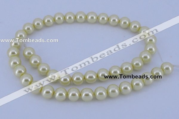 CGL82 10PCS 16 inches 4mm round dyed glass pearl beads wholesale