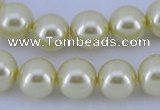 CGL83 10PCS 16 inches 6mm round dyed glass pearl beads wholesale