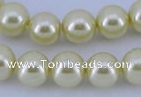 CGL84 10PCS 16 inches 8mm round dyed glass pearl beads wholesale