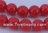CGL846 5PCS 16 inches 12mm round heated glass pearl beads wholesale