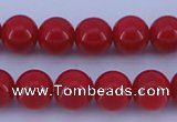 CGL848 10PCS 16 inches 4mm round heated glass pearl beads wholesale