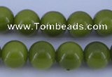 CGL873 10PCS 16 inches 6mm round heated glass pearl beads wholesale