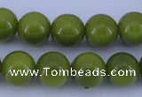 CGL874 10PCS 16 inches 8mm round heated glass pearl beads wholesale