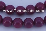 CGL878 10PCS 16 inches 4mm round heated glass pearl beads wholesale