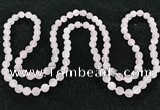 CGN1001 8mm round matte rose quartz 108 beads mala necklaces