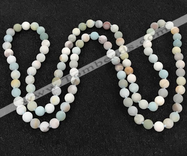CGN1002 8mm round matte amazonite 108 beads mala necklaces
