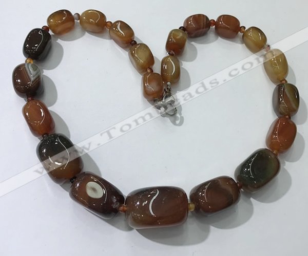 CGN102 20 inches 10*15mm - 20*30mm nuggets agate gemstone necklaces