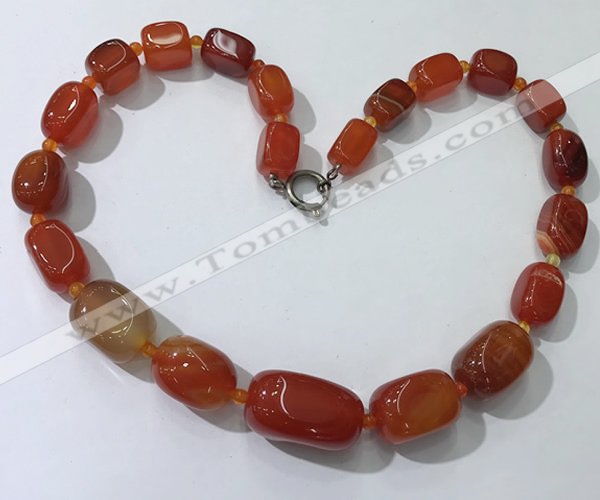 CGN105 20 inches 10*15mm - 20*30mm nuggets agate gemstone necklaces