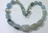 CGN106 20 inches 10*15mm - 20*30mm nuggets agate gemstone necklaces