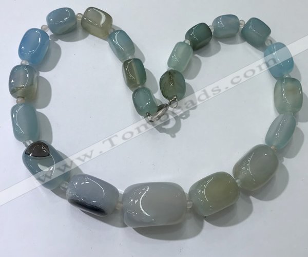 CGN106 20 inches 10*15mm - 20*30mm nuggets agate gemstone necklaces