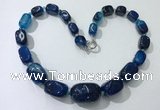 CGN107 20 inches 10*15mm - 20*30mm nuggets agate gemstone necklaces