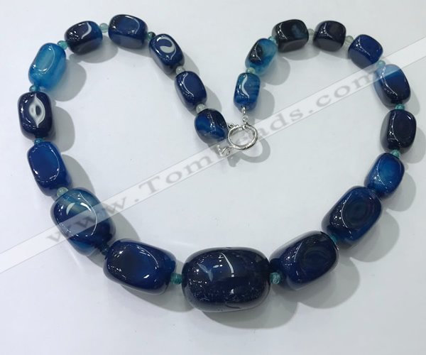 CGN107 20 inches 10*15mm - 20*30mm nuggets agate gemstone necklaces