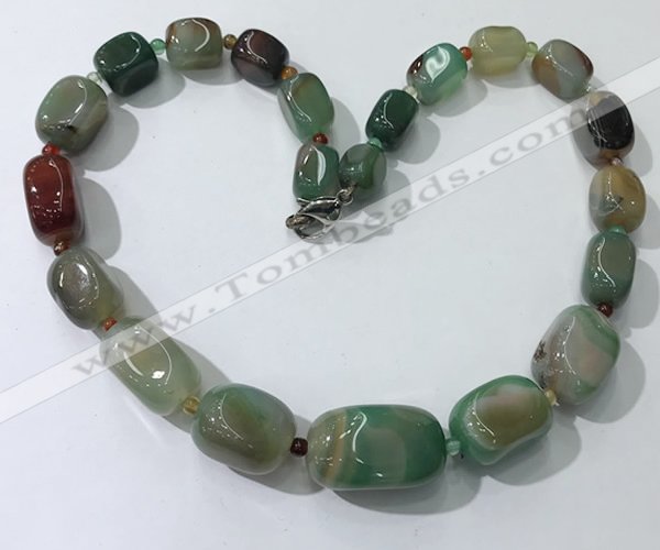 CGN108 20 inches 10*15mm - 20*30mm nuggets agate gemstone necklaces