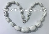 CGN122 22 inches 10*14mm - 20*30mm nuggets white howlite necklaces