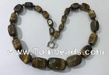 CGN128 22 inches 10*14mm - 20*30mm nuggets yellow tiger eye necklaces