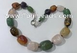 CGN130 22 inches 10*14mm - 20*30mm nuggets mixed gemstone necklaces