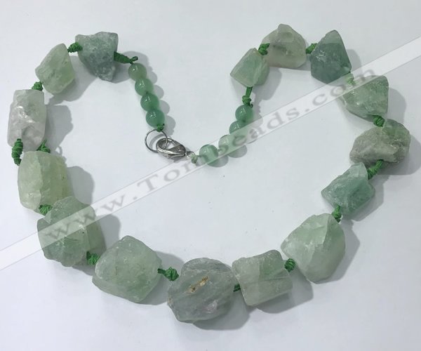 CGN144 19.5 inches 10*14mm - 20*30mm nuggets green aventurine necklaces