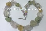 CGN145 19.5 inches 10*14mm - 20*30mm nuggets mixed quartz necklaces