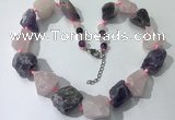 CGN147 19.5 inches 10*14mm - 20*30mm nuggets mixed quartz necklaces