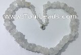 CGN155 18.5 inches 12*16mm - 13*18mm nuggets white crystal necklaces