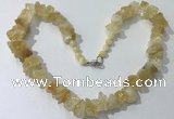 CGN159 18.5 inches 12*16mm - 13*18mm nuggets citrine necklaces