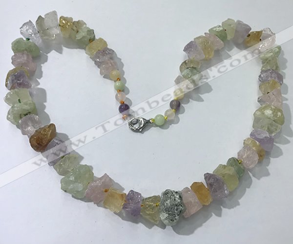 CGN161 18.5 inches 12*16mm - 13*18mm nuggets mixed quartz necklaces