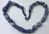 CGN163 18.5 inches 12*16mm - 13*18mm nuggets lapis lazuli necklaces