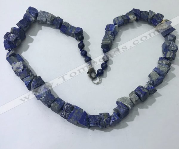 CGN163 18.5 inches 12*16mm - 13*18mm nuggets lapis lazuli necklaces