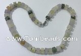 CGN176 20 inches 7*12mm - 9*12mm tyre matte mixed quartz necklaces