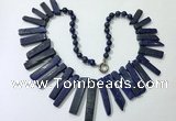 CGN193 23 inches 8*20mm - 11*60mm lapis lazuli stick necklaces