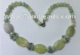 CGN276 18.5 inches 8mm round & 18*25mm oval agate beaded necklaces