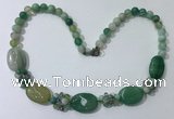 CGN277 18.5 inches 8mm round & 18*25mm oval agate beaded necklaces