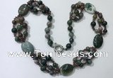 CGN296 24.5 inches chinese crystal & Indian agate beaded necklaces