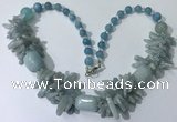 CGN335 20.5 inches chinese crystal & mixed gemstone beaded necklaces