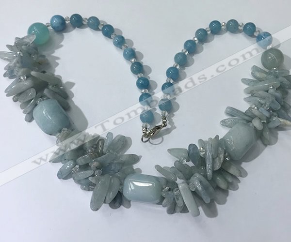 CGN335 20.5 inches chinese crystal & mixed gemstone beaded necklaces