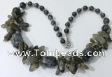 CGN342 20.5 inches chinese crystal & labradorite beaded necklaces