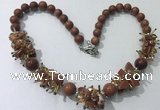 CGN359 19.5 inches chinese crystal & goldstone beaded necklaces