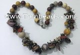 CGN361 19.5 inches chinese crystal & mookaite beaded necklaces