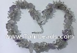 CGN401 19.5 inches chinese crystal & light amethyst chips beaded necklaces