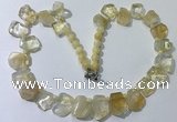 CGN430 20 inches freeform citrine gemstone beaded necklaces