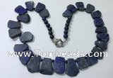 CGN432 20 inches freeform lapis lazuli gemstone beaded necklaces