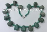 CGN443 21.5 inches freeform amazonite beaded necklaces