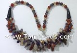 CGN461 22 inches chinese crystal & mixed gemstone beaded necklaces