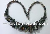 CGN467 22 inches chinese crystal & Indian agate beaded necklaces