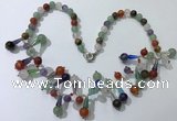 CGN506 21 inches chinese crystal & mixed gemstone beaded necklaces