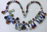 CGN507 21 inches chinese crystal & mixed gemstone beaded necklaces