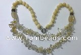 CGN517 23.5 inches chinese crystal & mixed gemstone beaded necklaces