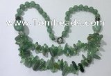 CGN524 23.5 inches chinese crystal & green aventurine beaded necklaces