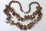 CGN532 19.5 inches chinese crystal & goldstone beaded necklaces