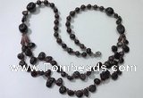 CGN539 27 inches chinese crystal & garnet beaded necklaces